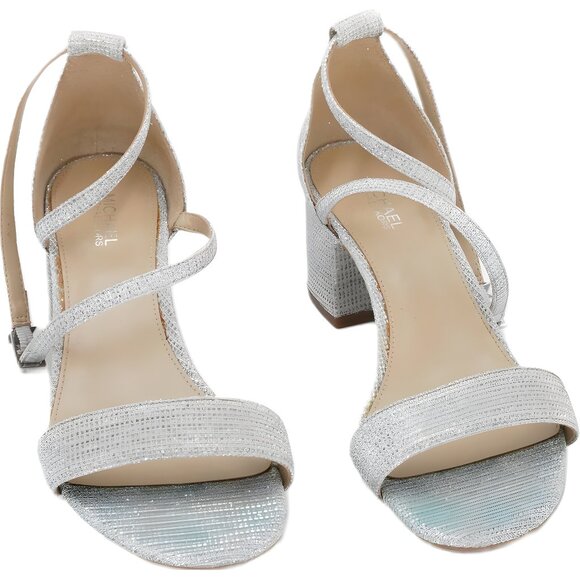 Michael Kors Serena Flex Silver Strappy Dress Sandals Women's US 5.5M - Picture 1 of 6